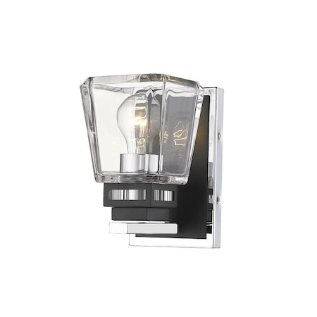 Z-Lite Jackson 1 Light Wall Sconce, Chrome & Clear 474-1S-CH-MB